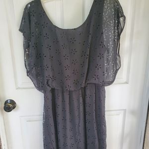 Chiffon eyelet dress with elastic waist